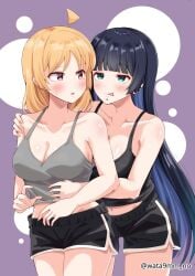 2d 2d_(artwork) 2d_artwork 2girls adult adult_female ahoge alternate_breast_size aroused aroused_expression aroused_face aroused_female aroused_look aroused_smile assertive_female belly_button big_breasts black-haired_female black_camisole black_hair black_shorts black_tank_top black_topwear blonde-haired_female blonde_female blonde_hair blonde_hair_female blunt_bangs blush blush_face blushing_at_another blushing_at_partner blushing_female bocchi_the_rock! breasts busty busty_female busty_girl camisole cleavage co-worker collarbone digital digital_art digital_drawing digital_drawing_(artwork) digital_media digital_media_(artwork) dominant_lesbian drawing ear_piercing ear_piercings elbows eyebrows_visible_through_hair female female_focus female_only fingers grabbing_belly grabbing_from_behind grabbing_stomach gradient_hair green-eyed_female green_eyes grey_camisole grey_tank_top grey_topwear hand_on_another's_belly hand_on_another's_stomach hand_on_belly hand_on_stomach head_tilt high_resolution highres horny horny_expression horny_eyes horny_female horny_smile ijichi_seika in_heat large_boobs large_breasts lean_figure lesbian_domination lesbian_focus lesbian_only licking_lips lip_piercing long_hair looking_back looking_back_at_another looking_back_at_partner lustful_expression lustful_eyes lustful_gaze mature mature_female mouth_piercing multicolored_hair multiple_females multiple_girls narrow_waist navel open_mouth pa-san parted_bangs parted_lips pierced_ear pierced_ears pierced_lip purple_background red-eyed_female red_eyes shorts shoulders simple_background slender_body slender_waist slim_waist standing submissive_lesbian tank_top thick_thighs thigh_gap thighs tilted_head tongue tongue_out topwear twisted_torso underwear_only upper_body wata9mm_no wide_hips yellow-haired_female yellow_hair yuri