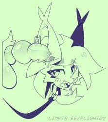 anthro balls bat collar duo ear_penetration ear_piercing flightov genitals gynomorph intersex intersex/male kangaroo knot leash macropod male mammal marsupial midnight_flight_(character) penetration penis piercing spiked_penis spikes spikes_(anatomy) tongue tongue_piercing yana_(kochack)