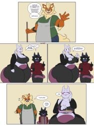 arcanine big_breasts breasts chubby cleavage dewwy_(dewwydartz) dewwydarts dewwydartz female furry huge_breasts lucario mewtwo naomi_(dewwydartz) pokemon pokemon_(species) tagme thick_thighs wide_hips