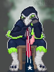 accipitrid accipitriform anthro avian bird digital_media_(artwork) dominant dominant_male first_person_view football_jersey football_team genitals leash leash_pull low_res male nfl patriot penis pixel_(artwork) seattle_seahawks superbowl venial