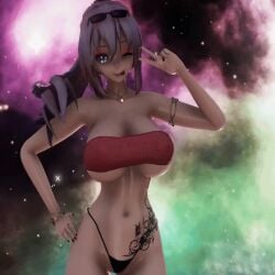 1boy 1boy1girl 1girls 3d ai_generated animated athletic athletic_female big_breasts breasts dancing female fit fit_female huge_breasts large_breasts luke36 megurine_luka mmd pink_hair shades tagme tda_(3d_model_style) thong vocaloid