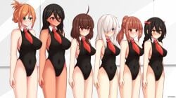 ahoge bangs bare_legs bare_shoulders black_hair blue_eyes blush bow braid breasts brown_eyes brown_hair dark_skin empty_eyes expressionless female_only femsub green_eyes hair_covering_one_eye hair_ornament hair_ribbon haru_(yakai) large_breasts leotard lily_(lustful_sin) liz_(mind_and_magic) lustful_sin mind_and_magic navel orange_hair original ponytail red_eyes robyn_(rollb) short_hair sideboob standing standing_at_attention straight-cut_bangs tamako_(hypnoink) the_power_of_hypnosis tied_hair twin_braids yakai yellow_eyes zara_(kronobas28)