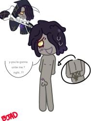 begging boy1 cookie_run cookie_run_kingdom cookie_run_ovenbreak cute_face erection hair_over_one_eye hands_tied hard_cock male_only precum purple_hair purple_nipples purple_tip skinny solo_focus solo_male tied_up