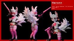 3d_(artwork) absurd_res animal_genitalia anthro balls canine_genitalia digital_media_(artwork) english_text eyewear fluffy fluffy_tail genitals goggles gun gynomorph hi_res intersex knot knotted_penis penis pubes raised_tail ranged_weapon real_red_rest solo tail text title_card weapon