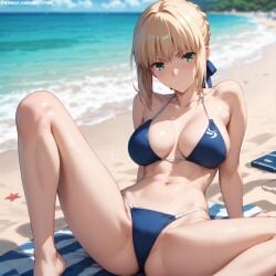 1girls 2d ai_generated artoria_pendragon athletic athletic_female big_ass big_breasts bikini bikini_bottom bikini_top blonde_hair breasts bun chest curvy curvy_figure cute cute_face detailed eyelashes eyeshadow fate/grand_order fate/stay_night fate/zero fate_(series) female female_only fit fit_female focus high_quality large_breasts legs light-skinned_female light_skin lips lipstic looking_at_viewer makeup mascara nero100 outdoors outside pale-skinned_female pale_skin perky_breasts posing saber seductive seductive_look skinny skinny_girl stable_diffusion swimsuit swimwear tagme thighs thin_female thin_waist