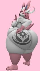 bbm big_ass big_breasts breasts bubble_butt cleavage furry huge_ass hyper_ass kingofthekabuto moobs nipples overweight pokemon pokemon_(species) queenofthekabuto sylveon tagme thick_thighs wide_hips