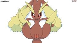 2026 biped blush brown_body brown_fur female feral fur generation_4_pokemon genitals hi_res looking_at_viewer lopunny nintendo nude pokemon pokemon_(species) sarox solo vulva
