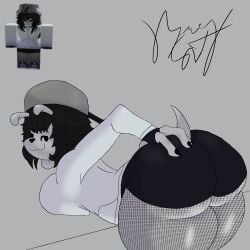 1girls ass big_ass breasts burningcat80 clothed clothing dog_girl female fishnets furry grabbing_ass oc oc_character oc_request reference_image roblox roblox_avatar robloxian self_upload tagme thick_thighs thighs