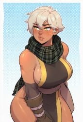 1girls ai_generated big_thighs blush cute cute_face david1231245 fantasy female female_focus female_only hips plump_lips pretty pretty_face pretty_girl scar scarf short_hair sideboob tan_body tan_skin tanline tanned tanned_female tanned_skin thick_lips thick_thighs thighs wide_hips wide_thighs