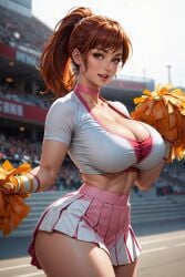 ai_generated ass big_ass big_breasts breasts cheerleader cheerleader_uniform choker cleavage dead_or_alive deep_cleavage full_cleavage huge_breasts kasumi_(doa) large_breasts long_hair lunerae miniskirt ninja_gaiden red_hair redhead solo solo_focus thick_thighs tight_clothing