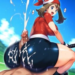 ai_generated ass ass_focus assjob bicycle big_ass big_breasts big_butt bottom_heavy breasts buttcrush buttjob buttjob_over_clothes clenched_ass clenching_butt covered_buttjob cum cum_explosion cum_on_ass ejaculation erection femdom gigantic_ass gigantic_penis hot_dogging huge_ass huge_breasts huge_butt huge_cock large_breasts long_penis may_(pokemon) may_buttjob penis penis_between_ass penis_on_ass pokemon