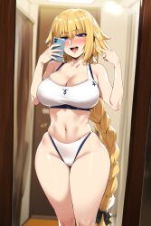 ai_generated bikini fate_(series) jeanne_d'arc_(fate) leo_over_heaven mirror_selfie sports_bra