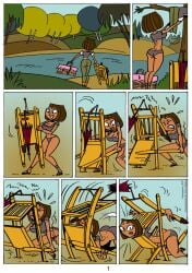 antonissen chair comic commission courtney_(tdi) humor page_1 page_number stuck_in_object total_drama_island underwear