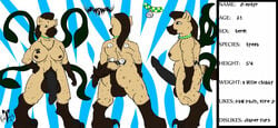 anthro areola breasts collar fur futanari hyena hyper intersex kizzneth mammal model_sheet mohawk muscles muscular_futanari nipples overweight penis plain_background pussy tattoo tentacle testicles text tramp_stamp tuft