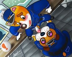 animal_crossing anthro balls booker_(animal_crossing) canine copper_(animal_crossing) duo fur furry male male_only mammal multiple_males nintendo oral penis sailorsyaoran sex video_games yaoi