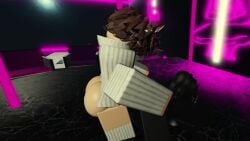 3d anal big_breasts big_penis black_body black_hair blush breasts brown_hair cat_ears collar colored_glans colored_skin colored_tips femboy femboy_on_futa feminine_male foreskin futanari glasses holding_butt huge_cock large_penis purple_voidx request roblox robloxian self_upload sex strip_club stripper_pole tagme thighhighs video yellow_eyes