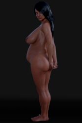 1girls 3d ass back_view barefoot belly big_ass big_belly black_hair breasts canon_pregnancy dark-skinned_female dark_skin female long_hair looking_at_viewer mature_female milf mother native_american nipples nude pregnant solo tagme tagme_(character) ubisoft unknown_artist