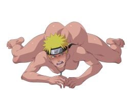 1boy alterinku ass ass_focus ass_up barefoot big_feet blonde_hair blue_eyes blush blushing feet foot_fetish foot_focus gay long_toes looking_back male male_only mouth_open naruto naruto_(series) naruto_shippuden nude nude_male soles solo solo_male teen_boy teenager toenails toes uzumaki_naruto yaoi