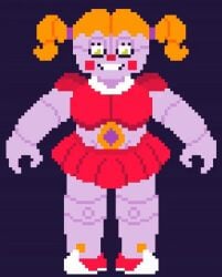 animated baby_(fnafsl) circus_baby circus_baby_(fnaf) clown clown_makeup digital_media_(artwork) female five_nights_at_freddy's humanoid kiojiou machine pixel_(artwork) pixel_animation robot robot_humanoid scottgames sister_location solo