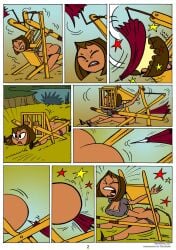 antonissen ass comic commission courtney_(tdi) humor object_in_ass object_insertion page_2 page_number pain stabbing stuck_in_object total_drama_island underwear