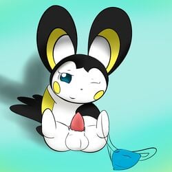 1boy balls clothing emolga male male_only nintendo one_eye_closed penis pokemon solo thong video_games yumei