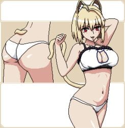 ahoge alternate_version_available alternative_version_available arcueid_brunestud ass big_ass big_breasts big_butt blonde_hair breasts cat_ears color female full_body huge_ass huge_breasts legs lingerie looking_at_viewer melty_blood navel paw_pose pixel_art posing red_eyes seiko093 smile top_heavy tsukihime type-moon vampire vampire_girl