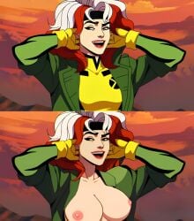 big_breasts boobs_and_butt_pose breasts marvel marvel_comics rogue_(x-men) x-men:_the_animated_series