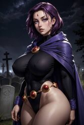 ai_generated ass big_ass big_breasts breasts dc dc_comics high_waisted_thong huge_breasts large_breasts lunerae rachel_roth raven_(dc) solo solo_focus teen_titans thick_thighs