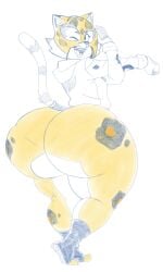 1girls ass_focus back_view brawl_stars elpiromanias female female_only huge_ass leopard_print looking_back max_(brawl_stars) max_(leopard) solo stretching tail thick_thighs wide_hips