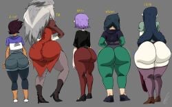 5girls absurd_res absurd_resolution absurdres action_lines alternate_version_available amity_blight ass ass_focus ass_size_chart ass_size_difference back_view bare_ass bendraws big_ass big_butt blue_hair bottom_heavy bottom_heavy_female brown_hair bubble_ass bubble_butt curvaceous curvy curvy_female curvy_figure dark-skinned_female dark_skin disney disney+ eda_clawthorne exposed_ass fat_ass female female_focus female_only gray_background gray_hair green_hair grey_background grey_hair hi_res high_resolution highres huge_ass huge_butt large_ass light-skinned_female light_skin lilith_clawthorne long_hair luz_noceda mature mature_female milf motion_lines movement_lines multiple_girls no_pants pale-skinned_female pale_skin purple_hair short_hair silver_hair simple_background size_difference tagme the_owl_house thick_ass viewed_from_behind voluptuous voluptuous_female willow_park