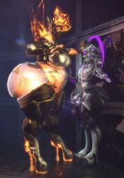 bbw big_ass big_breasts breasts bubble_butt chubby cleavage ember_(warframe) huge_ass huge_breasts octavia_(warframe) overweight qzk_forte thick_thighs warframe wide_hips