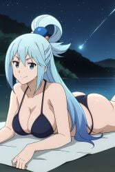 aqua bikini breasts female girl konosuba lake night pinku pinku.ai pinkuai