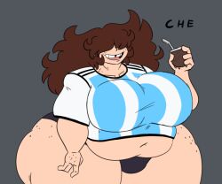 1girls ass ass_from_the_front ass_visible_through_thighs big_ass big_belly big_breasts big_butt black_panties breasts bubble_ass bubble_butt chubby chubby_female clothing cristina_(sillytoad) fat female freckles freckles_on_ass freckles_on_face huge_ass huge_breasts huge_hips huge_thighs large_ass large_breasts long_hair looking_at_viewer original original_character sillychubbytoad smile solo solo_female thick_ass thick_thighs wide_hips