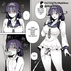 ... 1boy ahoge ai_generated blowjob blush breasts chastity_cage collarbone comic cum cum_in_mouth dress ejaculation erection fellatio female flaccid futa_with_male futanari gibberish hair_flaps hair_ornament hairband handsfree_ejaculation large_breasts long_hair long_sleeves low_twintails male_on_futa male_pubic_hair monochrome mykibuu nipples nude open_mouth oral otoko_no_ko penis penis_size_difference projectile_cum pubic_hair purple_hair red_eyes ryuuhou_(kancolle) sailor_collar sailor_dress shaded_face short_dress small_penis speech_bubble spoken_ellipsis spot_color straight stray_pubic_hair sweat taigei_(kancolle) testicles trembling twintails uncensored veins veiny_penis