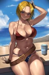 bikini blonde_hair blue_mary fatal_fury fighting_game king_of_fighters lewd mary_ryan nsfw snk