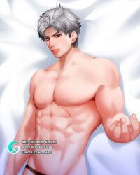 dakimakura male male_focus male_only mitgard-knight mitgardstore muscular_male sylus_(love_and_deep_space)