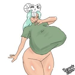 1female 1girls 2d 2d_(artwork) ass big_ass big_breasts big_hips big_thighs bleach boobs_bigger_than_head breasts cyan_hair female female_focus female_only flat_colors gigantic_breasts hips keyaruki massive_breasts nelliel_tu_odelschwanck shiny_skin signature simple_background simple_coloring solo solo_focus standing thick_thighs thighs twitter_link unrealistic_proportions voluptuous voluptuous_female