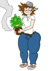 1boy big_ass big_thighs bulge crazy_dave_(pvz) femboy male male_only plants_vs_zombies