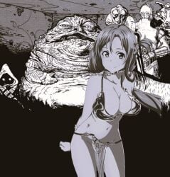 artist_request belly_dancer belly_dancer_outfit bib_fortuna c-3po edit edited edited_image harem harem_girl harem_outfit jabba's_palace jabba_the_hutt jawa manga slave_leia_(cosplay) star_wars sword_art_online yuuki_asuna