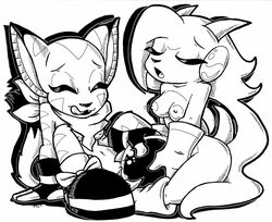 anthro boots breasts carol_tea closed_eyes dragon duo feline female freedom_planet gloves mammal masturbation monochrome nipples open_mouth sash_lilac tongue wildcat yuri zebits