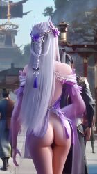 1girls ai_generated battle_through_the_heavens chinese chinese_animation long_hair no_panties purple_clothing tagme white_hair