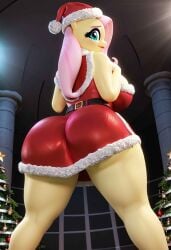 3d ai_generated christmas christmas_outfit fluttershy_(mlp) my_little_pony tagme vhsclop115(artist)