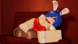 1girls 3d blue_hair breasts bunnysuit caffinatedbuns cleavage huge_breasts original_character roblox robloxian tagme unseen_(unseenfury) video_games