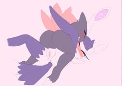 ass big_butt bit-small blush female grinding happy meowstic nintendo pokemon pokemon_(species) pussy sex sneasel spread_legs spreading sweat video_games wide_hips yuri