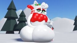 3d ass_focus caffinatedbuns christmas feline junipurr large_ass roblox tagme video_games white_fur