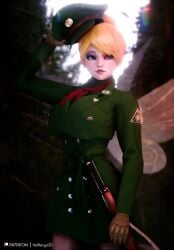 disney military military_cap military_clothing military_hat military_jacket military_uniform tinker_bell weapon