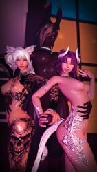 3d abs alexanderffxiv asian ass au_ra black_body black_hair breasts bunny_ears bunny_girl bunny_tail collar dark-skinned_futanari female final_fantasy final_fantasy_xiv futa_on_female futanari gpose(ffxiv) grabbing grabbing_penis gripping gripping_cock gripping_penis hair hair_between_eyes hair_over_one_eye horns jerking jerking_off jerking_off_another jerkingoff jerkingoff_another light-skinned_female long_hair long_penis oc original_character penis ponytail renata_alexander size_difference slim_waist square_enix sweat sweatdrop sweating sweaty_body tail tattoos thighs tight_clothing two_tone_hair viera white_hair white_skin