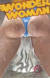 1girls ass back_view big_ass comic_cover dc dc_comics female mark_beachum solo wet wet_skin wonder_woman wonder_woman_(series)