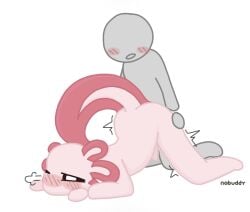 all_fours amphibian anal anal_sex anon anthro ass_up axolotl black_sclera blush blushing_profusely duo external_gills faceless_character faceless_male femboy fin from_behind_position front_view genitals gills grey_body hand_on_butt hands_on_ground hi_res human kneeling male male/male male_on_bottom male_on_top mammal marine mole_salamander nobuddy nude_anthro nude_male on_bottom on_top one_eye_closed penetration penile penile_penetration penis pink_body salamander sex sorbet_(nobuddy) tail tail_fin tremble_spikes