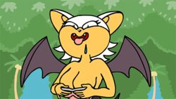 animated anthro bat breasts cleavage color female female_focus female_only furry keith2002 mammal monotreme rouge_the_bat saliva sega silly sonic_(series) tongue tongue_out undressing wings